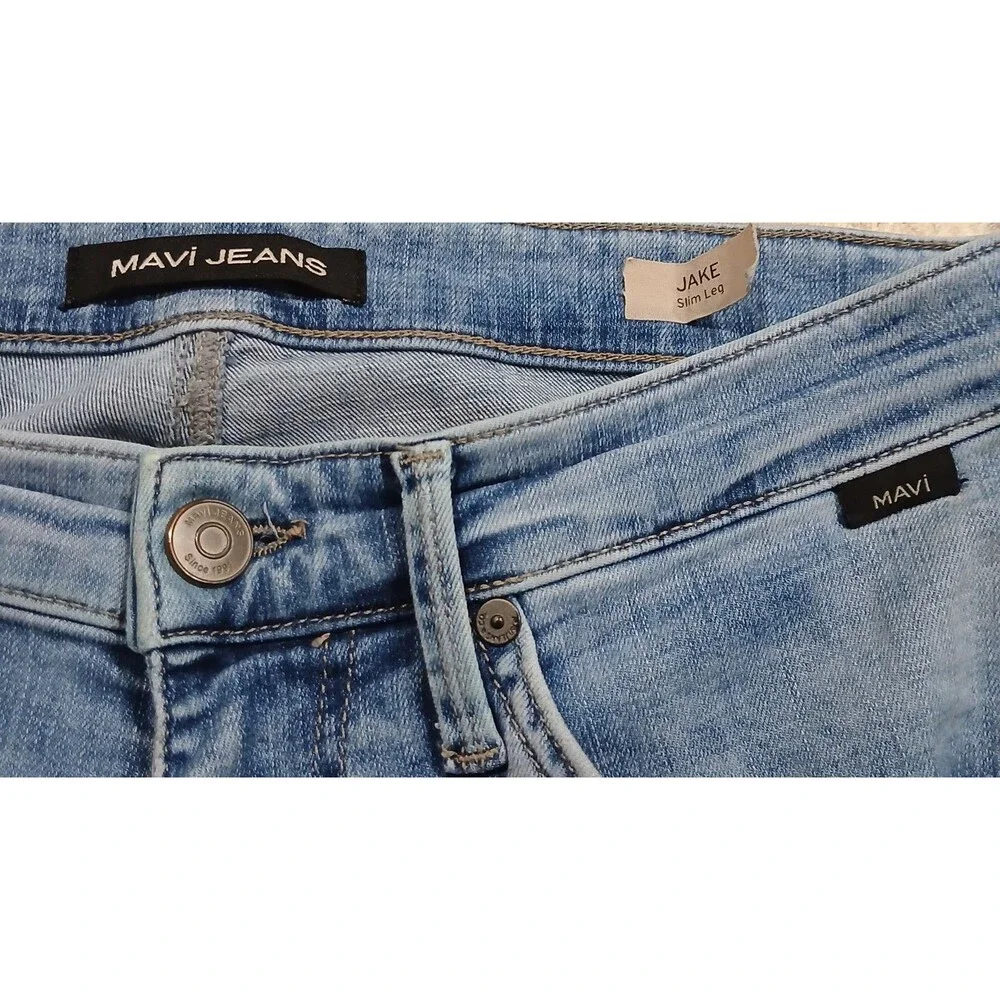 Mavi Jake Slim Fit Jeans Mens 30x30 Light Wash Stretch Denim Blue Pants